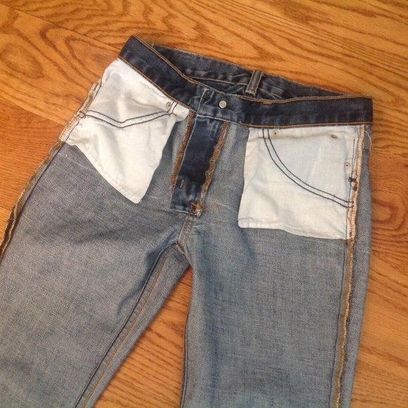 VTG Y2K EARL MID RISE JEANS BLUE COTTON DENIM WOMENS 25 28"x28.5" CROPPED USA - Picture 11 of 14